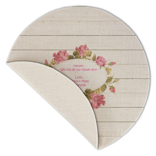 Custom Design - Round Linen Placemats - Front (folded corner single sided)