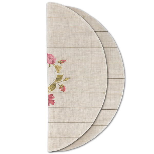 Custom Design - Round Linen Placemats - HALF FOLDED (double sided)