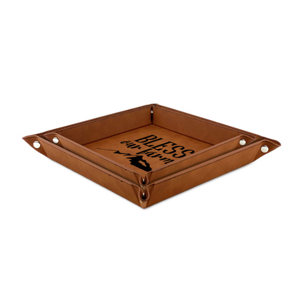 Custom Design - Leather Valet Trays - TRAYS STACKED (both trays)