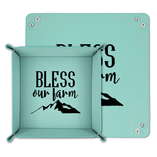 Custom Design - Teal Faux Leather Valet Trays - PARENT MAIN