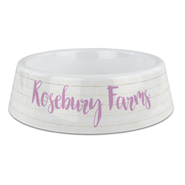 Custom Farm House Plastic Dog Bowl - Large (Personalized)