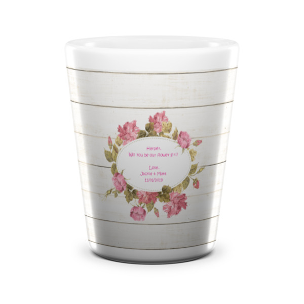 Custom Design - Ceramic Shot Glass - White - Front