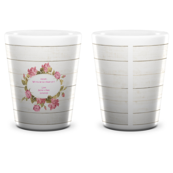 Custom Design - Ceramic Shot Glass - White - Front & Back
