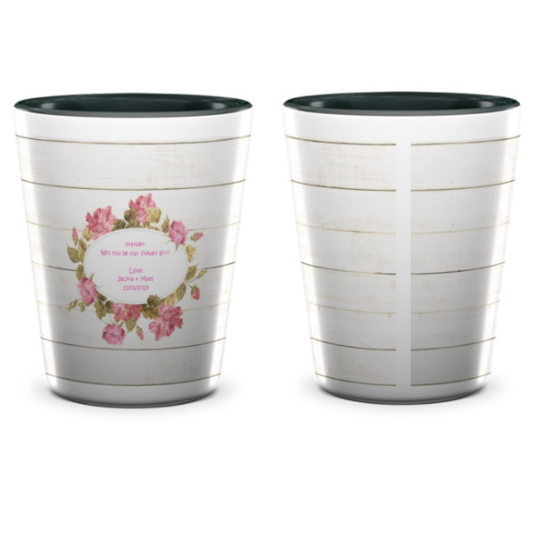 Custom Design - Ceramic Shot Glass - Two Tone - Front & Back