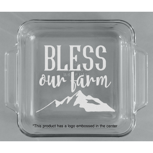 Custom Design - Glass Cake Dish - 8"x8" - Approval