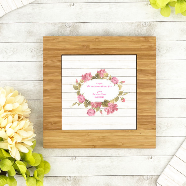 Custom Design - Bamboo Trivet with 6" Tile - LIFESTYLE