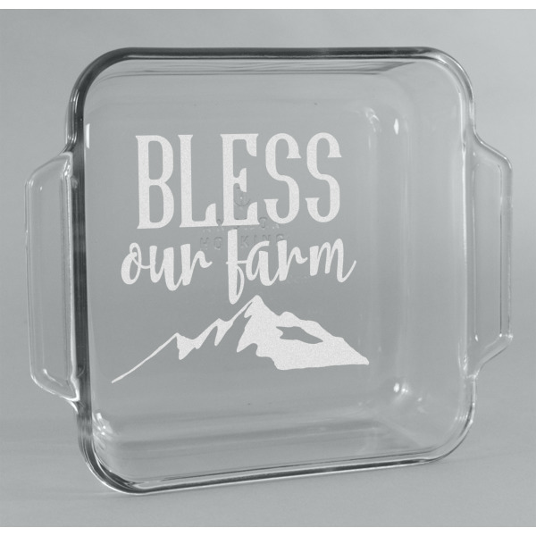 Custom Farm House Glass Cake Dish - 8in x 8in