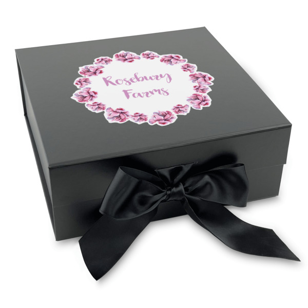 Custom Design - Gift Boxes with Magnetic Lid - Black - Front (angle)