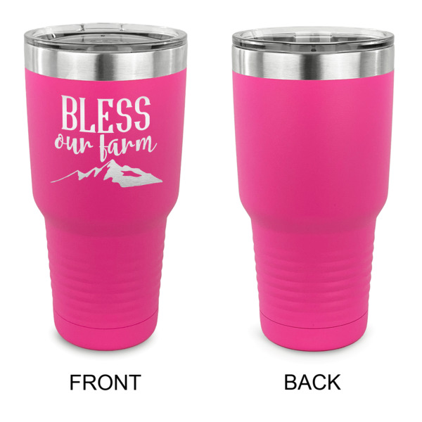 Custom Design - 30 oz Stainless Steel Ringneck Tumblers - Pink - Single Sided - APPROVAL
