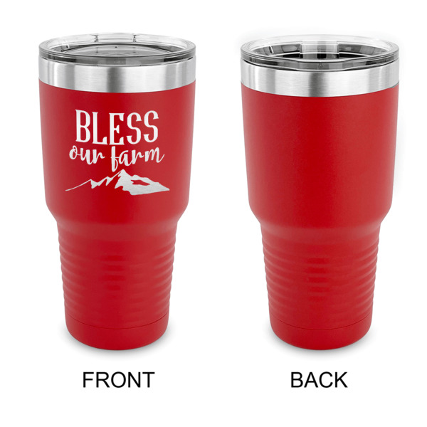 Custom Design - 30 oz Stainless Steel Ringneck Tumblers - Red - Single Sided - APPROVAL
