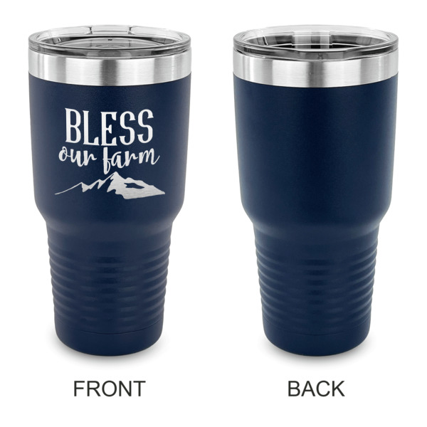 Custom Design - 30 oz Stainless Steel Ringneck Tumblers - Navy - Single Sided - APPROVAL
