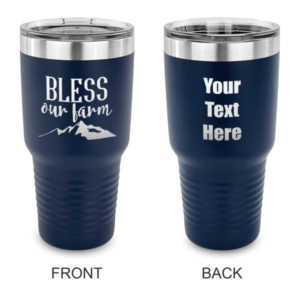 Custom Farm House 30 oz Stainless Steel Tumbler - Navy - Double Sided (Personalized)