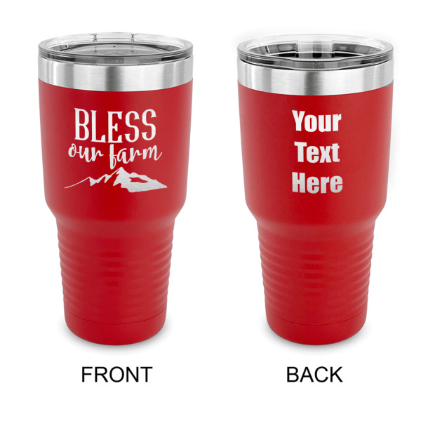 Custom Farm House 30 oz Stainless Steel Tumbler - Red - Double Sided (Personalized)