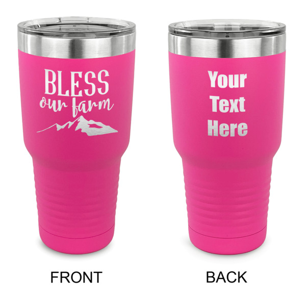 Custom Farm House 30 oz Stainless Steel Tumbler - Pink - Double Sided (Personalized)