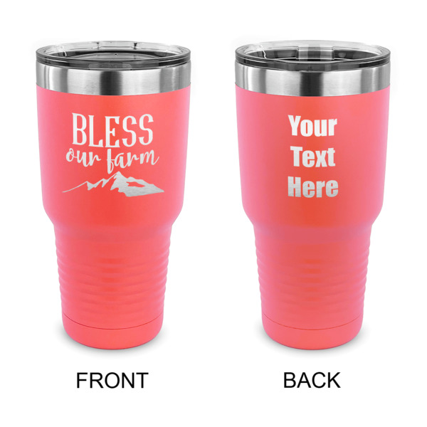 Custom Farm House 30 oz Stainless Steel Tumbler - Coral - Double Sided (Personalized)