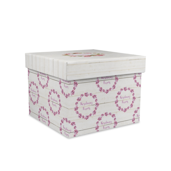 Custom Farm House Gift Box with Lid - Canvas Wrapped - Medium (Personalized)