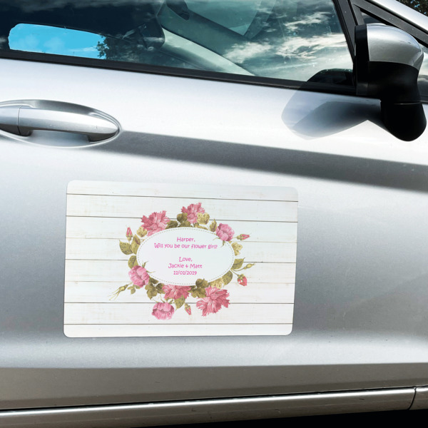 Custom Design - Large Rectangle Car Magnets- In Context