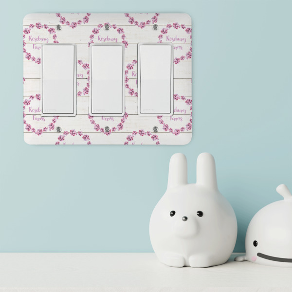 Custom Design - Rocker Light Switch Covers - Triple - IN CONTEXT