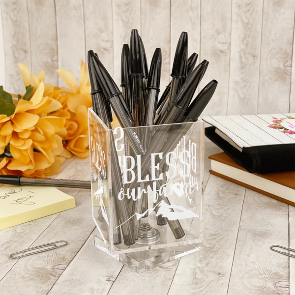 Custom Design - Acrylic Pencil Holder - IN CONTEXT
