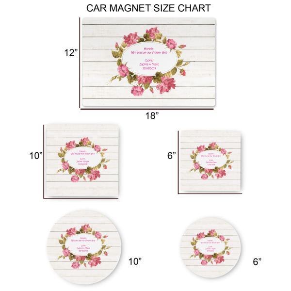 Custom Design - Car Magnets - SIZE CHART
