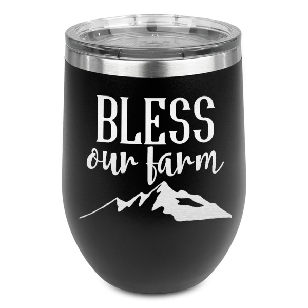 Custom Farm House Stemless Wine Tumbler - 5 Color Choices - Stainless Steel 