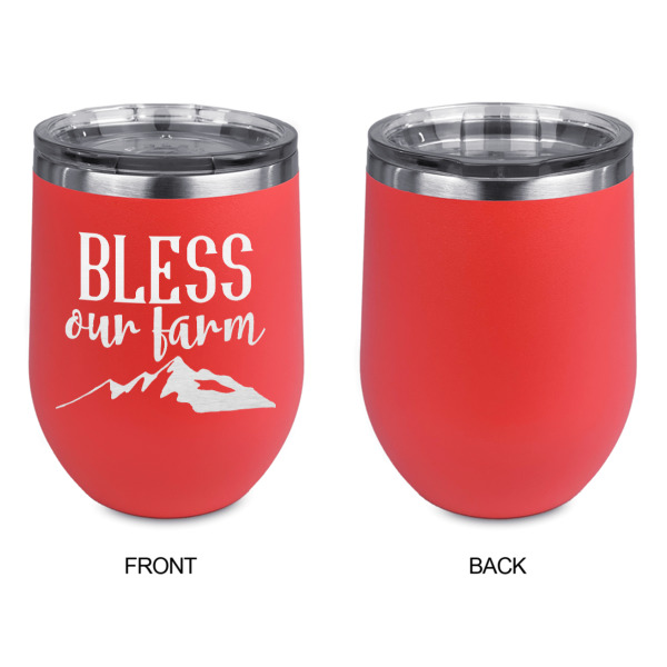 Custom Design - Stainless Wine Tumblers - Coral - Single Sided - Approval