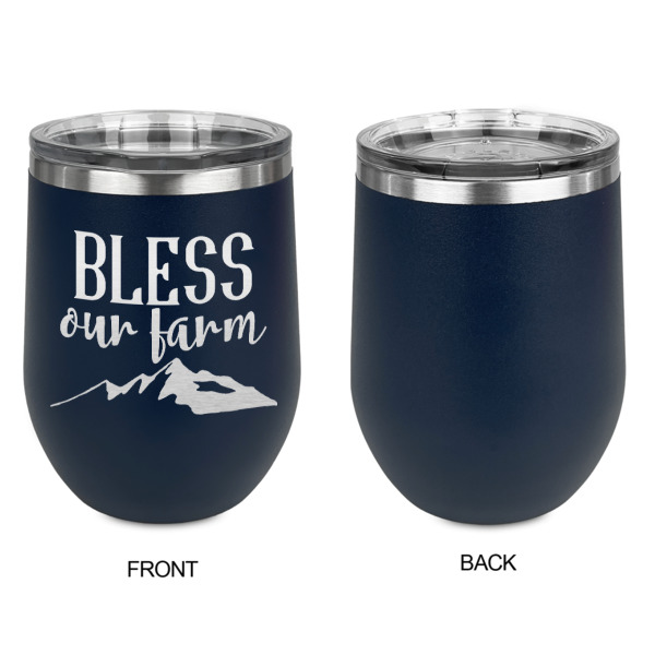 Custom Design - Stainless Wine Tumblers - Navy - Single Sided - Approval