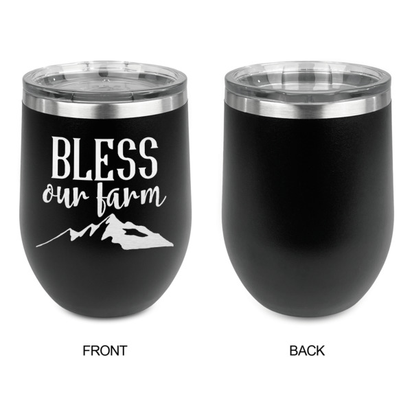 Custom Design - Stainless Wine Tumblers - Black - Single Sided - Approval