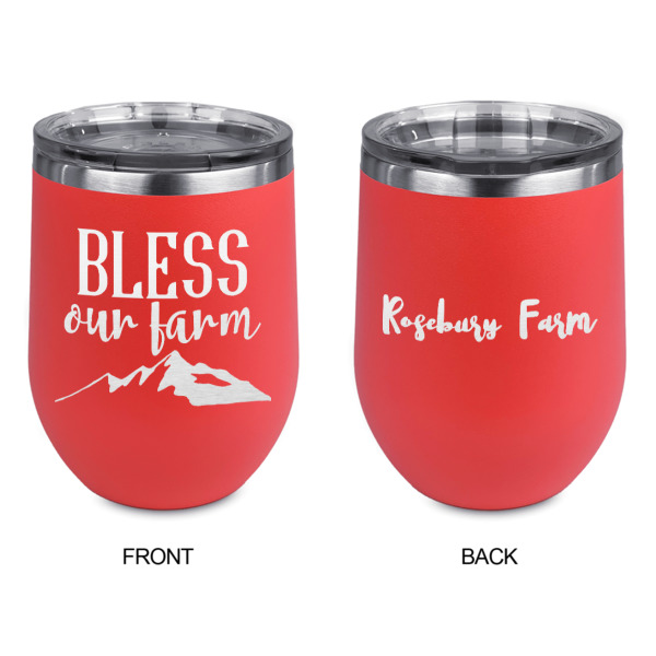 Custom Design - Stainless Wine Tumblers - Coral - Double Sided - Approval