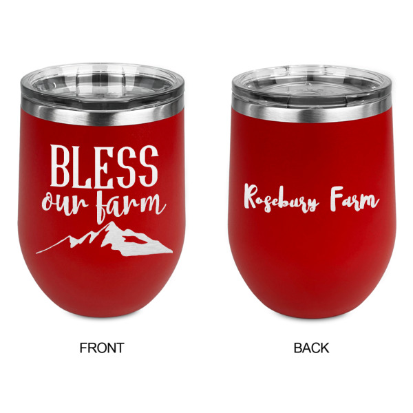 Custom Design - Stainless Wine Tumblers - Red - Double Sided - Approval