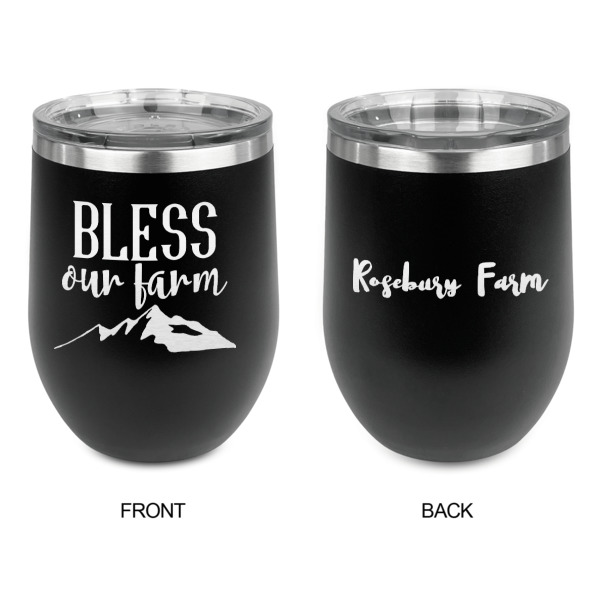 Custom Design - Stainless Wine Tumblers - Black - Double Sided - Approval