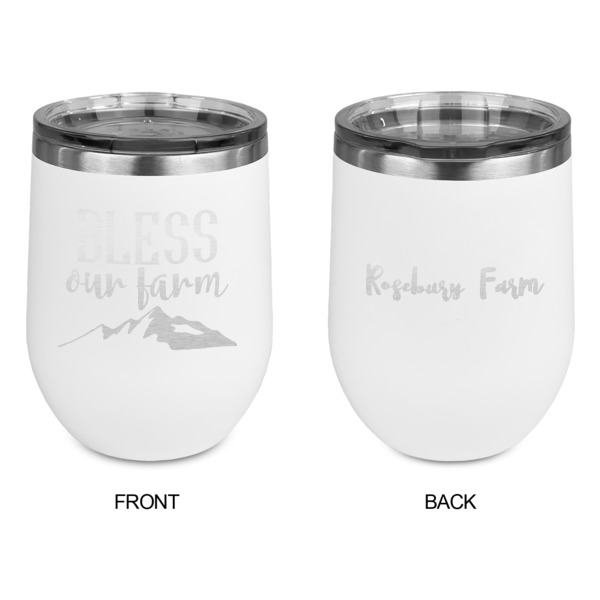 Custom Design - Stainless Wine Tumblers - White - Double Sided - Approval