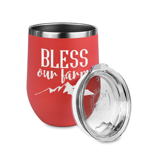 Custom Design - Stainless Wine Tumblers - Coral - Single Sided - Alt View