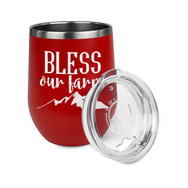 Custom Design - Stainless Wine Tumblers - Red - Double Sided - Alt View