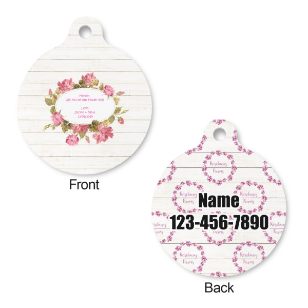 Custom Design - Round Pet ID Tag - Large - Front & Back View