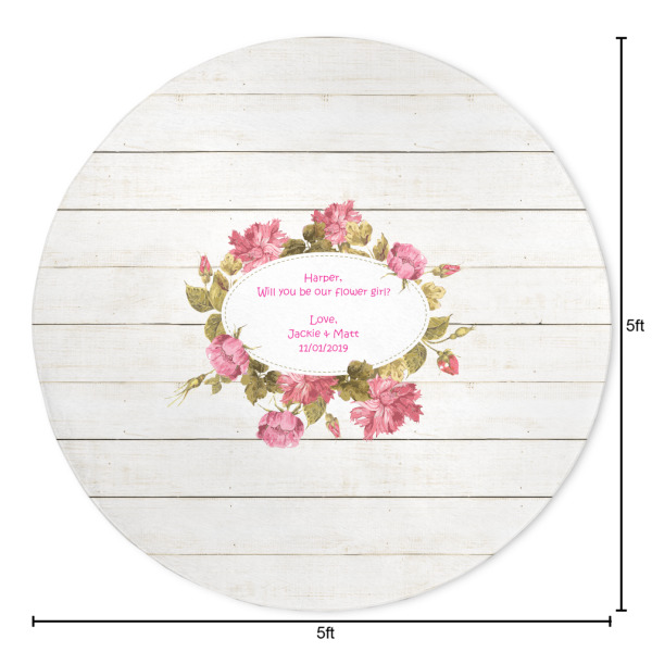 Custom Design - Round 5ft Indoor Rug - Dimensions