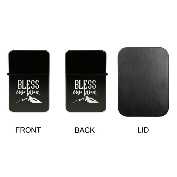 Custom Design - Windproof Lighters - Black, Double Sided, no Lid - APPROVAL