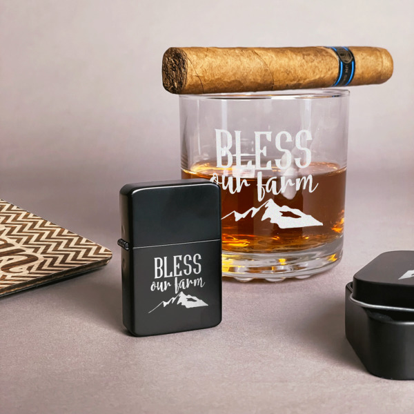 Custom Design - Windproof Lighters - Black - In Context