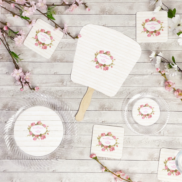 Custom Design - Party Supplies Combination Image - All items - Plates, Coasters, Fans