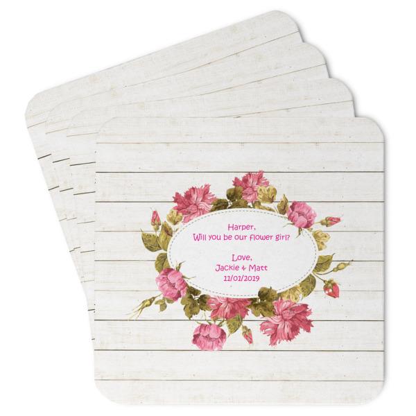 Custom Farm House Paper Coasters w/ Name or Text