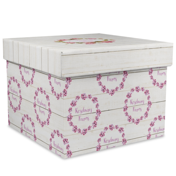 Custom Farm House Gift Box with Lid - Canvas Wrapped - XX-Large (Personalized)