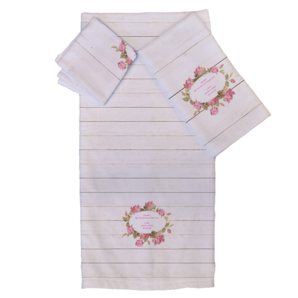Custom Farm House Bath Towel Set - 3 Pcs (Personalized)