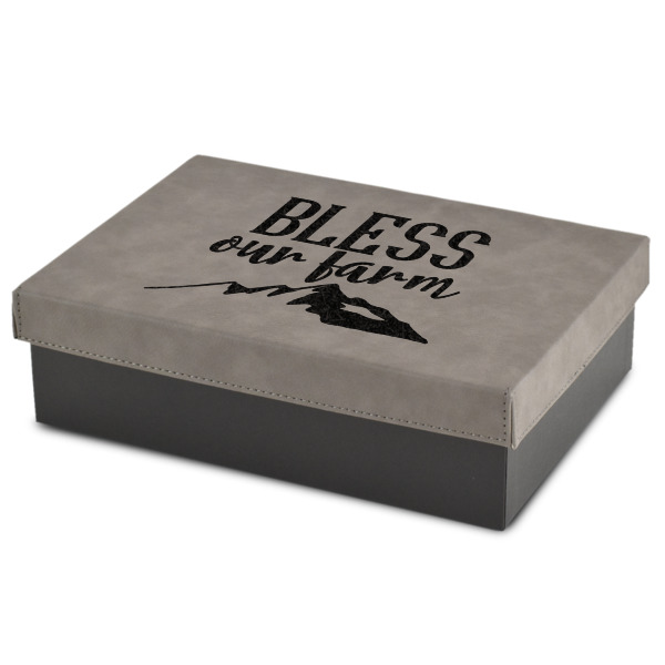 Custom Farm House Gift Boxes w/ Engraved Leather Lid