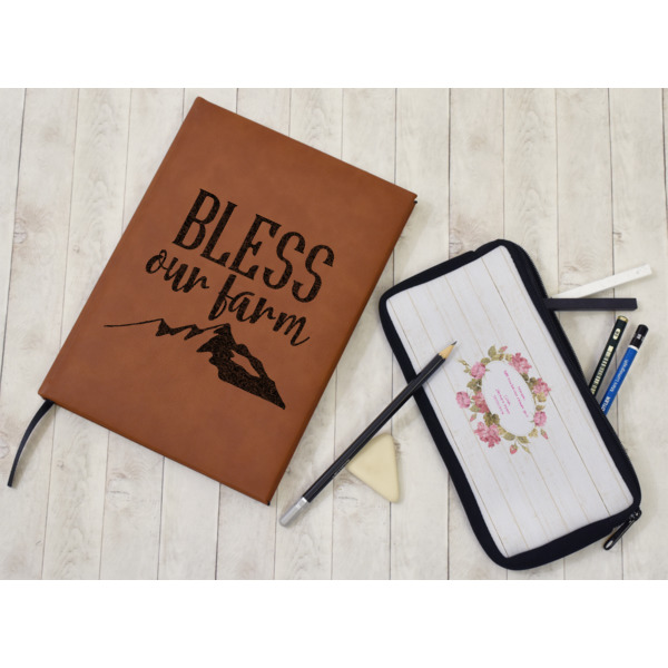 Custom Design - Leather Sketchbook - Large - Single Sided - In Context