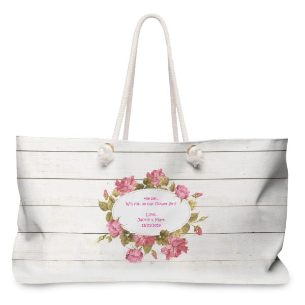 Custom Farm House Large Tote Bag with Rope Handles (Personalized)