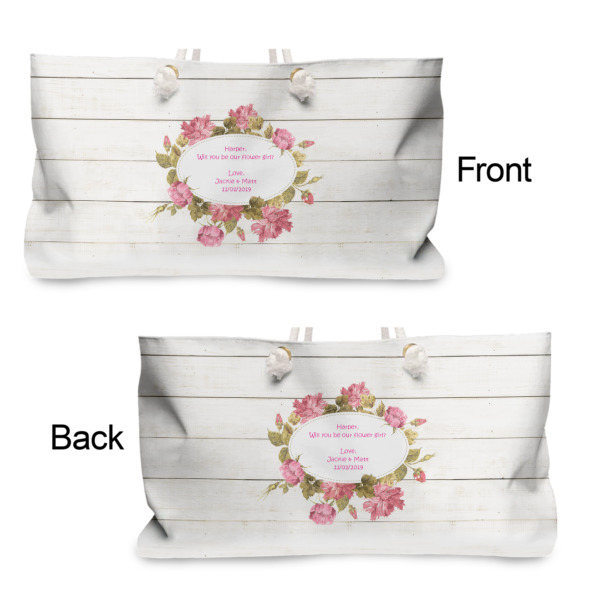 Custom Design - Large Rope Tote - From & Back View