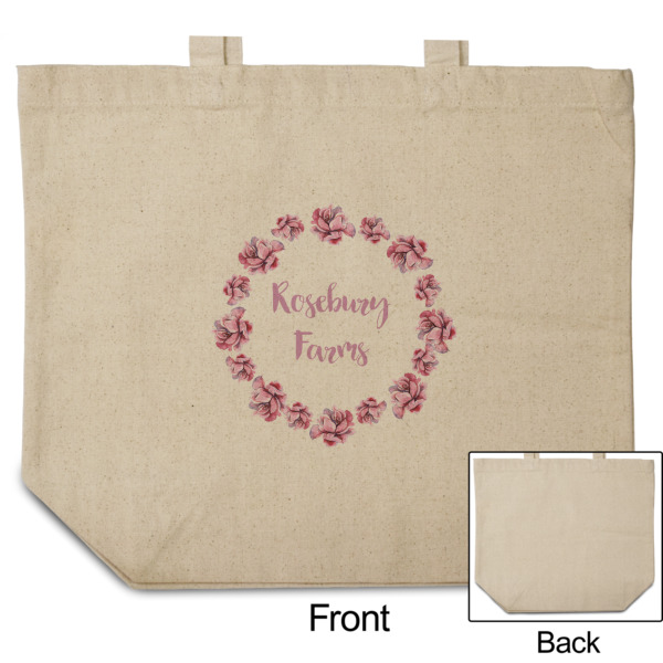 Custom Design - Reusable Cotton Grocery Bag - Front & Back View