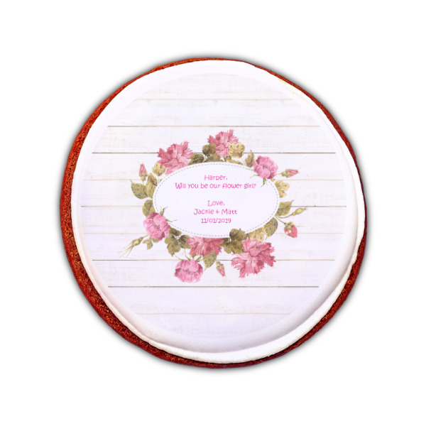 Custom Design - Printed Icing Circle - Small - On Cookie