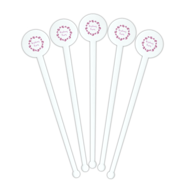 Custom Design - White Plastic 7" Stir Stick - Round - Fan View