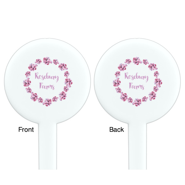 Custom Design - White Plastic 7" Stir Stick - Double Sided - Round - Front & Back